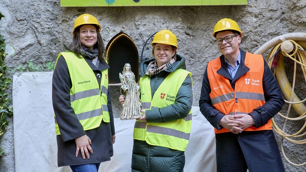 Barbarafeier bei Wiens größter Kanalbaustelle