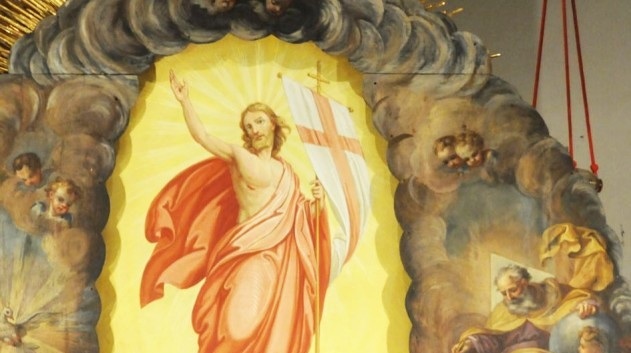 Auferstehungs-Darstellung im Stift Wilten / Stift Wilten Bischöfe in Osterbotschaften: Frieden leben und auf Sprache achten