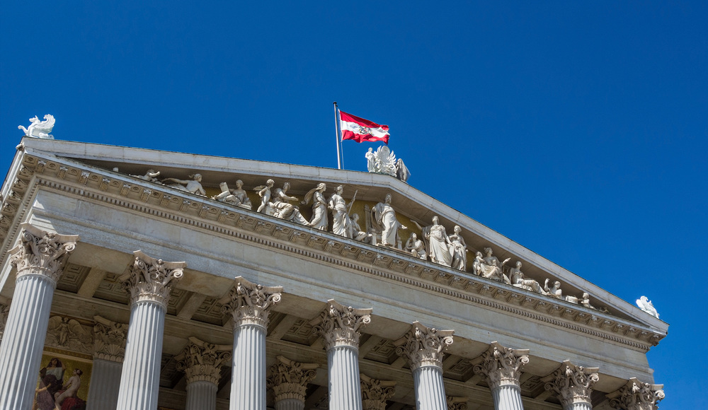 Das ?sterreichische Parlament in Wien. Sitz der Regierung