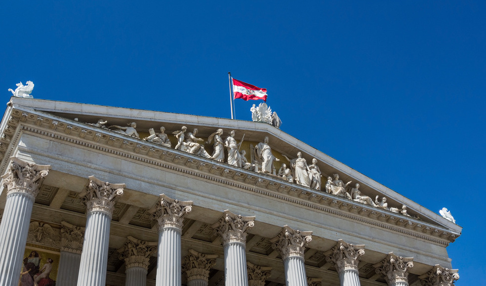 Das ?sterreichische Parlament in Wien. Sitz der Regierung