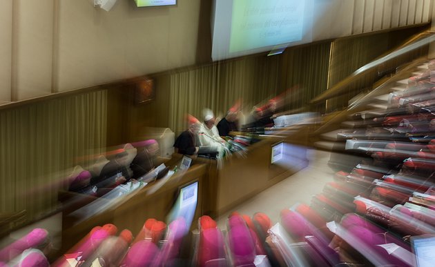 Bischöfe in der Synodenaula / © 2014 KNA, www.kna-bild.de - Nutzungsrechte vorbehalten., Romano Siciliani