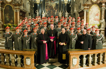 Militärdiözese / kathbild.at/Rupprecht, Franz Josef Rupprecht Franz Scharl, Harald Tripp, Alexander Eidler, Gardesoldaten